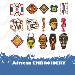 African Inspired Embroidery Design +35 PES  HUS  Instant download
