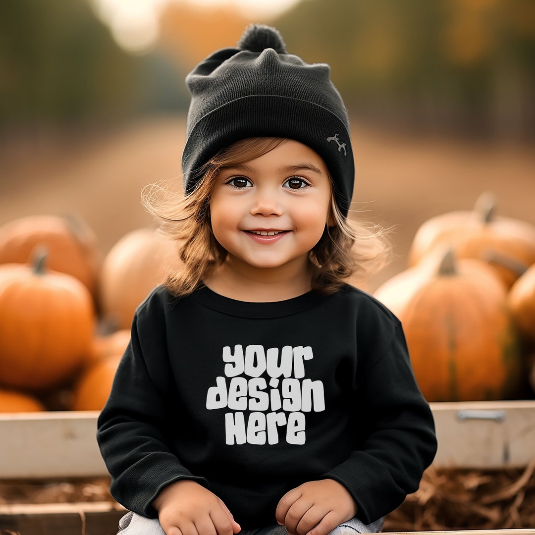 Kids Gildan 18000b Mockup Halloween Sweater Mockup Kids Black Etsy