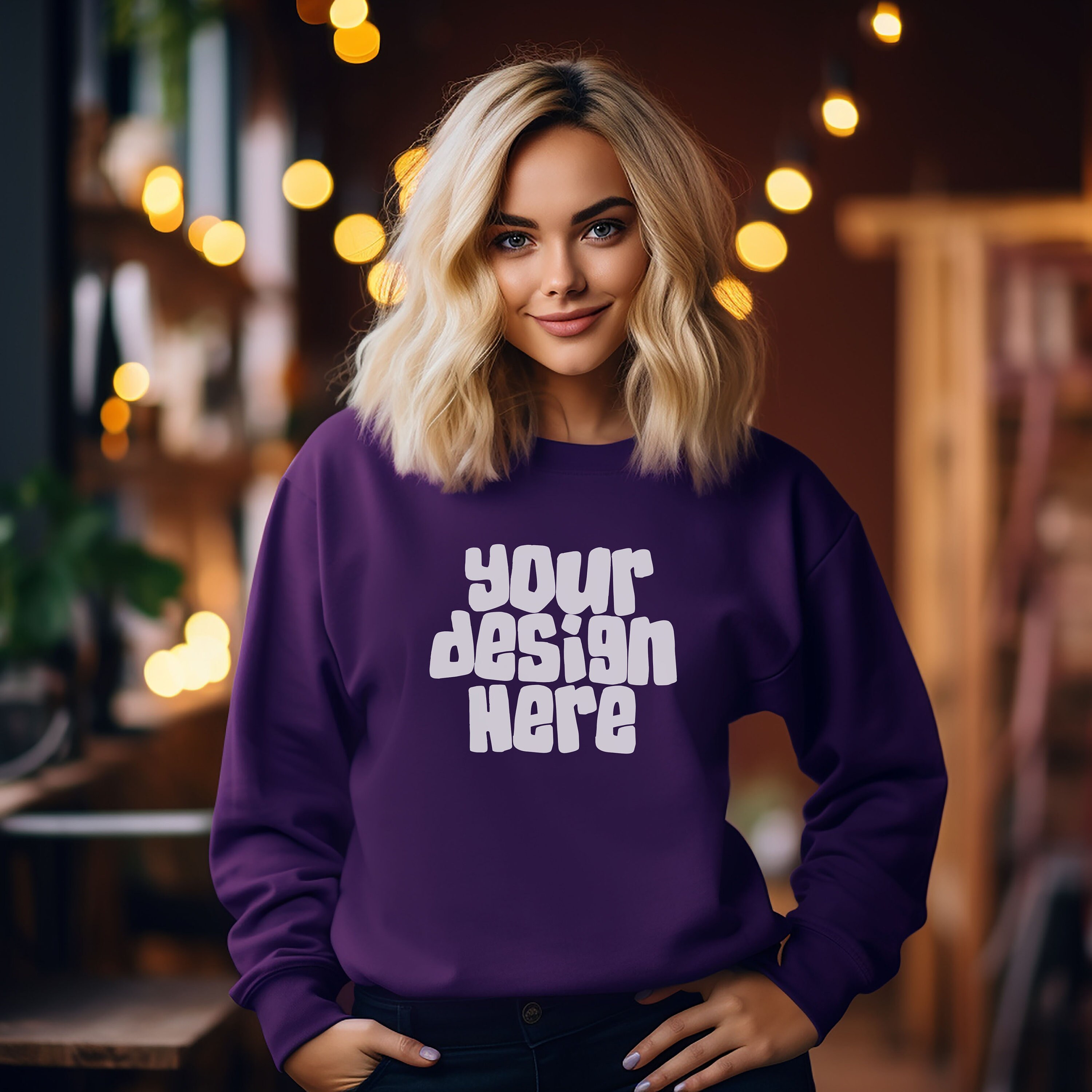 Dark Purple Crewneck Etsy