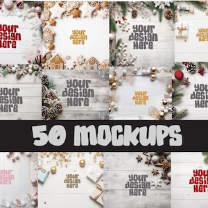 50 x Navidad Digital Fondo Maqueta Vacaciones Tarjeta de Arte Invitaciones Invitar Tarjetas de Felicitación Estacionarias Redes Sociales Stock Foto JPG Digital