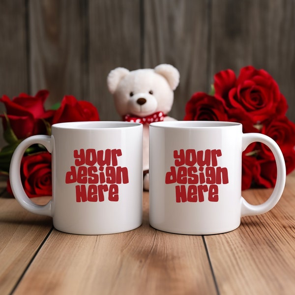 Becher MockUp Kaffeetasse Mock-up Valentinstag Becher Mockup Paare Becher MockUp Fotografie Foto gestaltet Fototasse Mockup JPG Digital Download