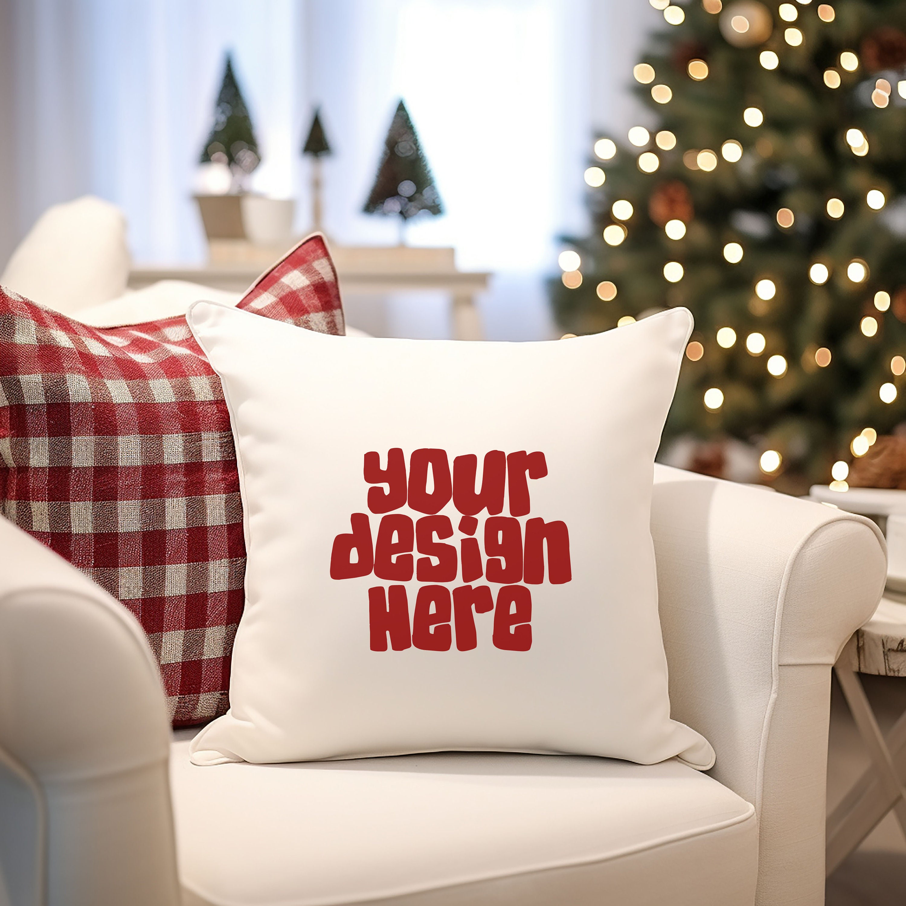 Christmas Pillow Mockup Natural Cushion Mock Up Christmas Mock up Holiday mockup POD Mock Up Sublimation Cushion Mock Up Download Jpg