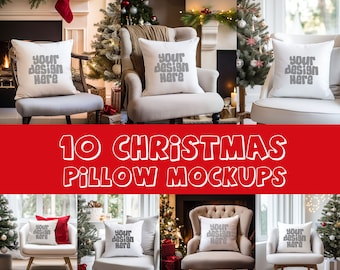 10 Boho Pillow Mockups Natural Cushion Mock Up Christmas Mock up Holiday mockup POD Mock Up Sublimation Cushion Mock Up Digital Download Jpg