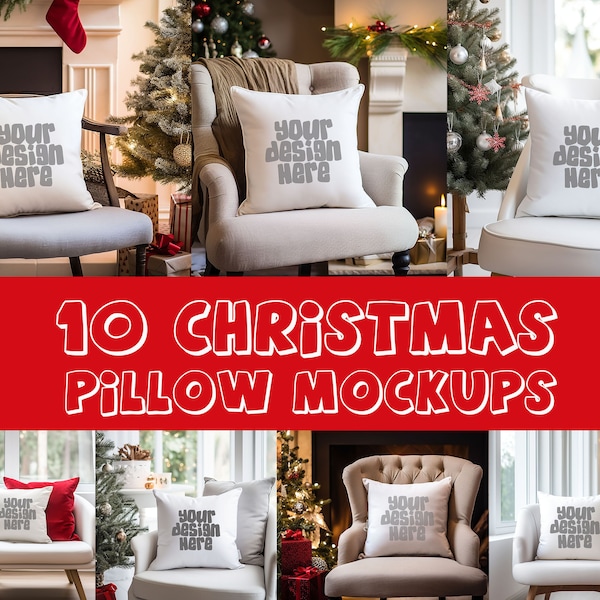 10 Boho Pillow Mockups Natural Cushion Mock Up Christmas Mock up Holiday mockup POD Mock Up Sublimation Cushion Mock Up Digital Download Jpg