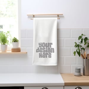 Boho Blank Linen Kitchen Towel Flour Sac makieta biały ręcznik makieta, pusty ręcznik, makieta ściereczki kuchennej do svg Pobieranie cyfrowe Jpg