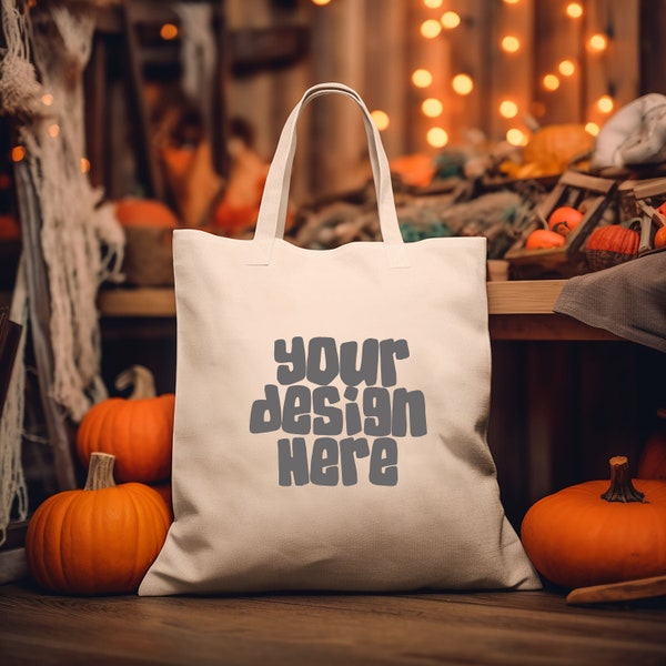 Halloween Tote Mockup Natural Shopping Bag Mockups Shopping Tote Mock Up Gift Mockup School bag Mock up POD Bag Mock Up Digital Download Jpg