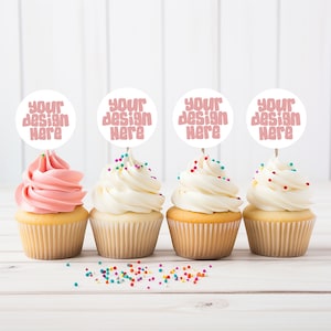 Cupcake Topper Mockup Verjaardagstaart Mockup Verjaardagsfeestje Baby Douche Bachelorette Bruiloft Verjaardag Cake Mockup JPG Digital
