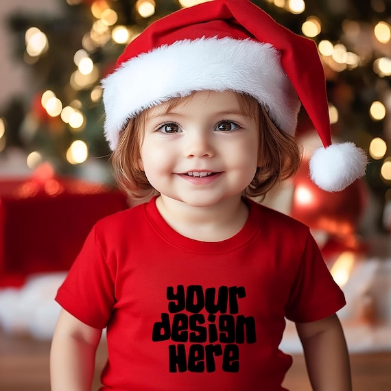 Mockup di maglietta rossa per bambini Mockup di maglietta