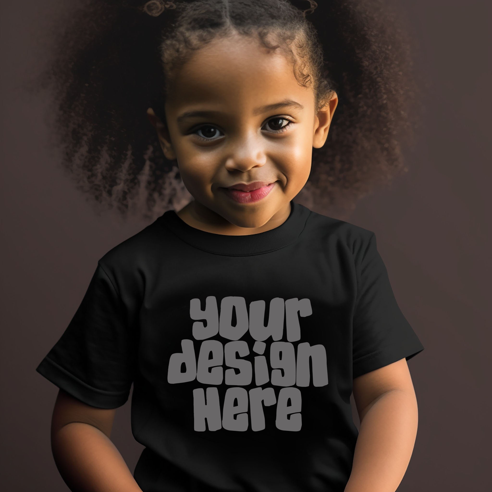 Kids Black Tshirt Mockup Tagless Unbranded Shirt Mockup Mixed Race