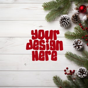 Christmas Digital Background Mockup Holiday Art Card Invitations Invite Stationary Greetings Cards Social Media Stock Photo JPG Digital
