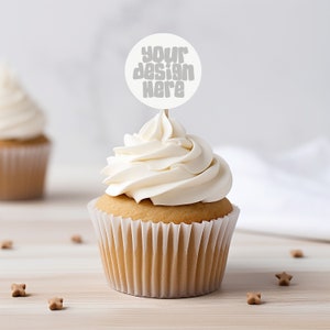 Cupcake Topper Mockup pastel de cumpleaños maqueta fiesta de cumpleaños baby shower despedida de soltera aniversario de boda pastel maqueta JPG Digital