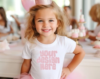 White Toddler Tshirt Mockup Birthday Tshirt Mockup Baby shirt Mockup Kids tshirt Mock-up Toddler Child Tee Mockup JPG Download