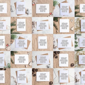 28 Weihnachtskarte Mockup Bundle 5x7 Rustikale Kunstkarte Mockups Festliche Weihnachtszeit Porträt Grüße Geburtstag Hochzeit Karte JPG Digital