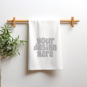 Boho Blank Linen Kitchen Towel Flour Sac makieta biały ręcznik makieta, pusty ręcznik, makieta ściereczki kuchennej do svg Pobieranie cyfrowe Jpg