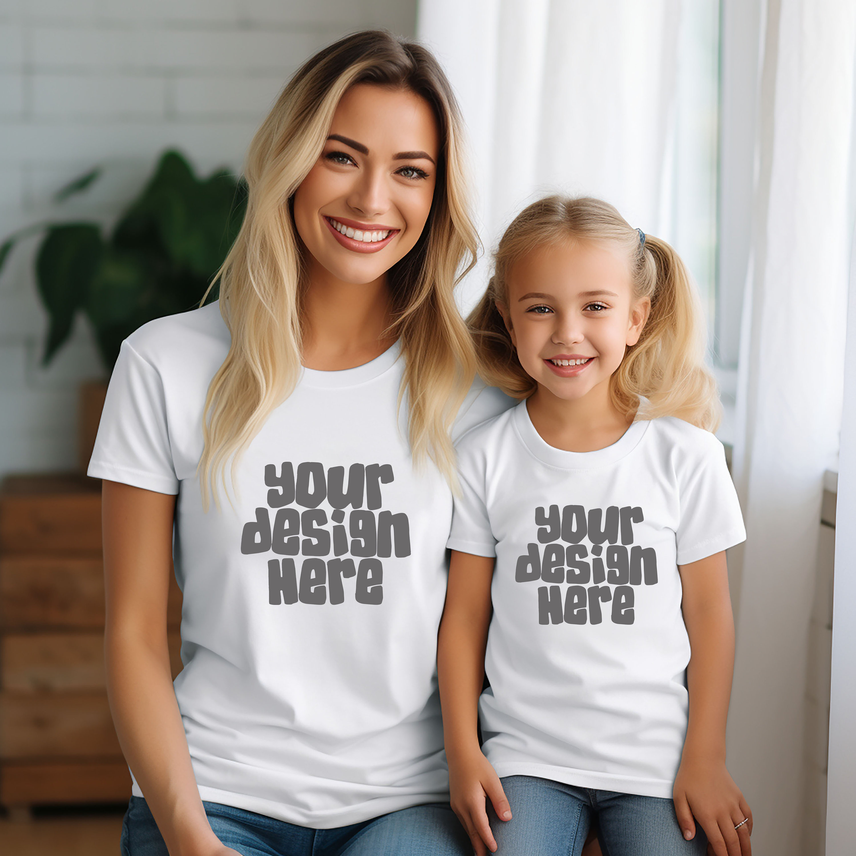 Mama and Me White Tshirt Mockup Mommy and Me Shirt Mockup Etsy