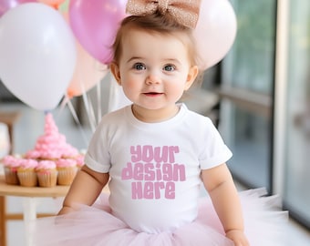 White Toddler Tshirt Mockup 1st Birthday Tshirt Mockup Baby shirt Mockup Kids tshirt Mock-up Toddler Child Tee Mockup JPG Download