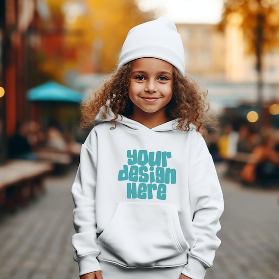 White Kids Hoodie Mockup Gildan 18500b Mockup Hoodie Mockup Kids White Sweatshirt Mockup Holiday Crewneck Sweater JPG Digital Download Etsy