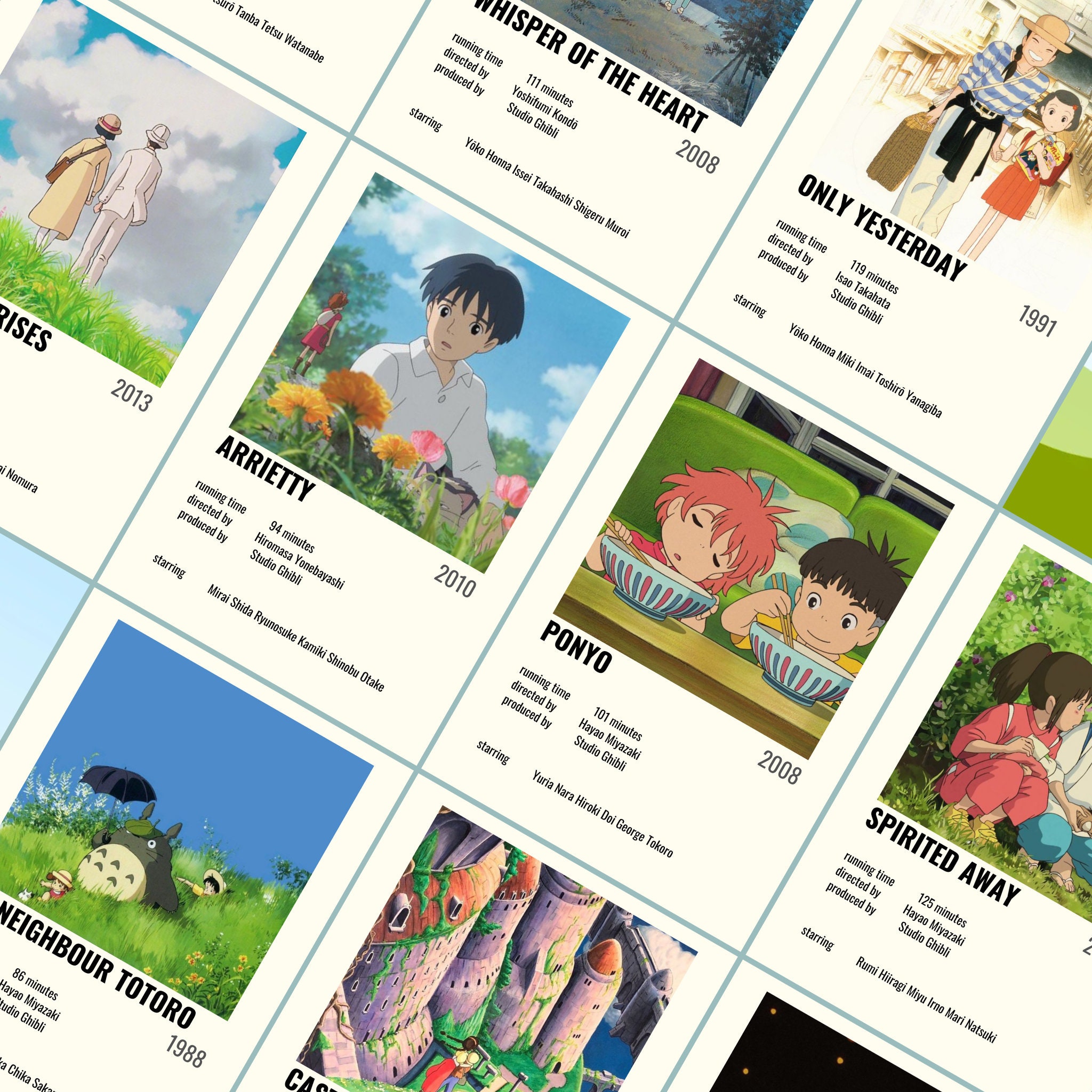 Studio Ghibli Foil Line Art Post Card – strictlycoworkers