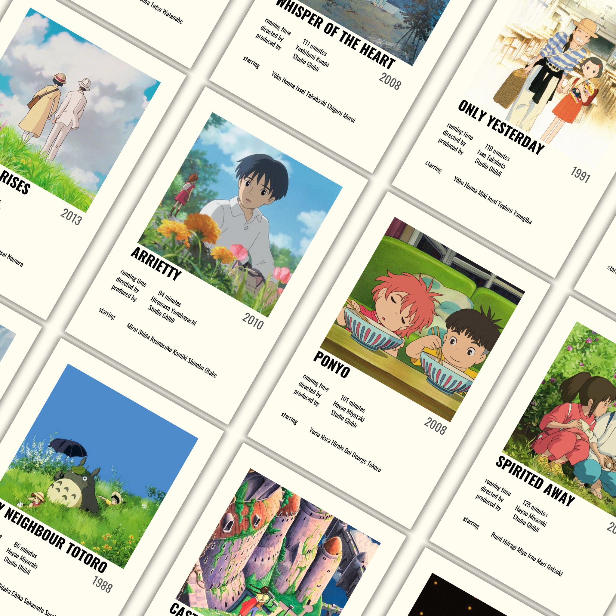Ghibli All Characters Home Decor Kraft Poster (11 Colors) - Ghibli