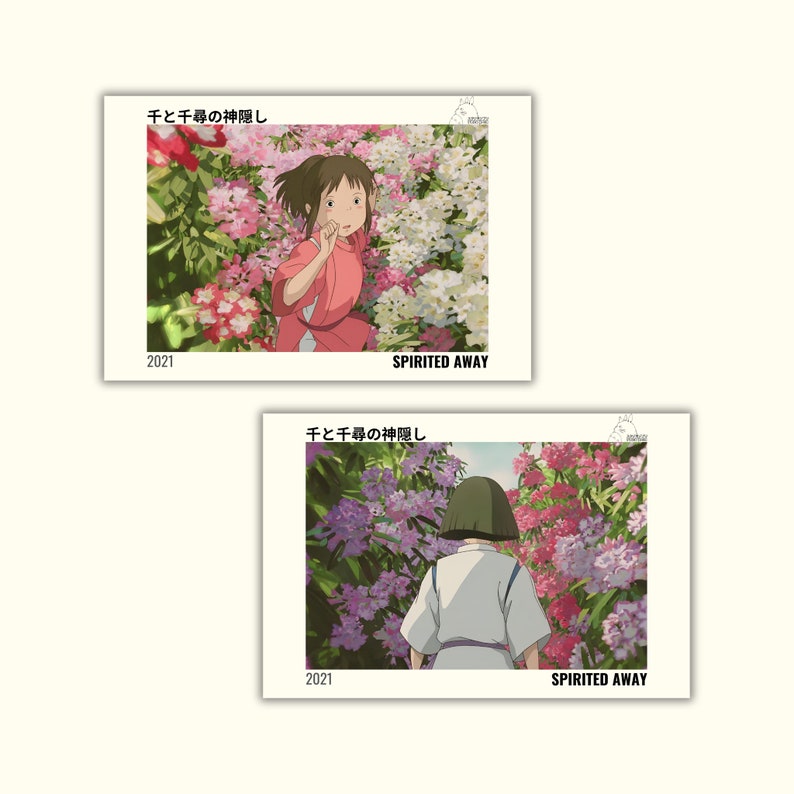 Spirited Away Anime Printable Poster Set Studio Ghibli size Standard