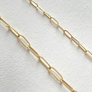 Catena portacavi con fermaglio per carta placcata oro 14K da 1 metro / Catena per braccialetti a catena per creazione di gioielli, catena di gioielli per fai-da-te immagine 1