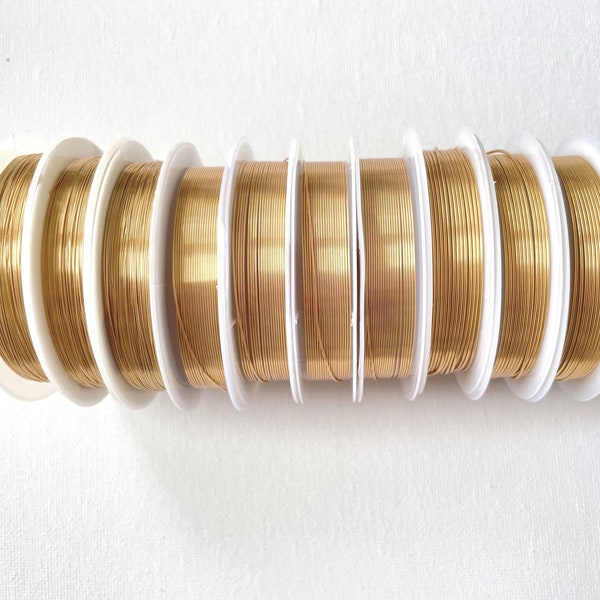 14K Goldfarbe Schmuck-Kupferdraht | Craft Wrapping | Schmuckdraht | Weicher Draht 0.3/0.5/0.8mm, 1 Volle Spirale