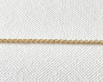 1 meter 14K vergulde 1,5 mm Rolo-ketting | Kettingketting Armbandketting voor het maken van sieraden, Sieradenketting voor doe-het-zelf