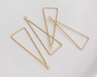 3 pcs 14K Gold Plated Triangle Pendant for Jewelry making