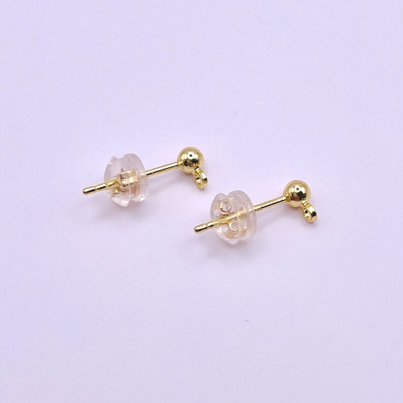 10 Paar Silikon Ohrring Backings mit 14k Vergoldet Versilbert Ohrring Stopper für Schmuckherstellung Ohrring Herstellung Bild 5