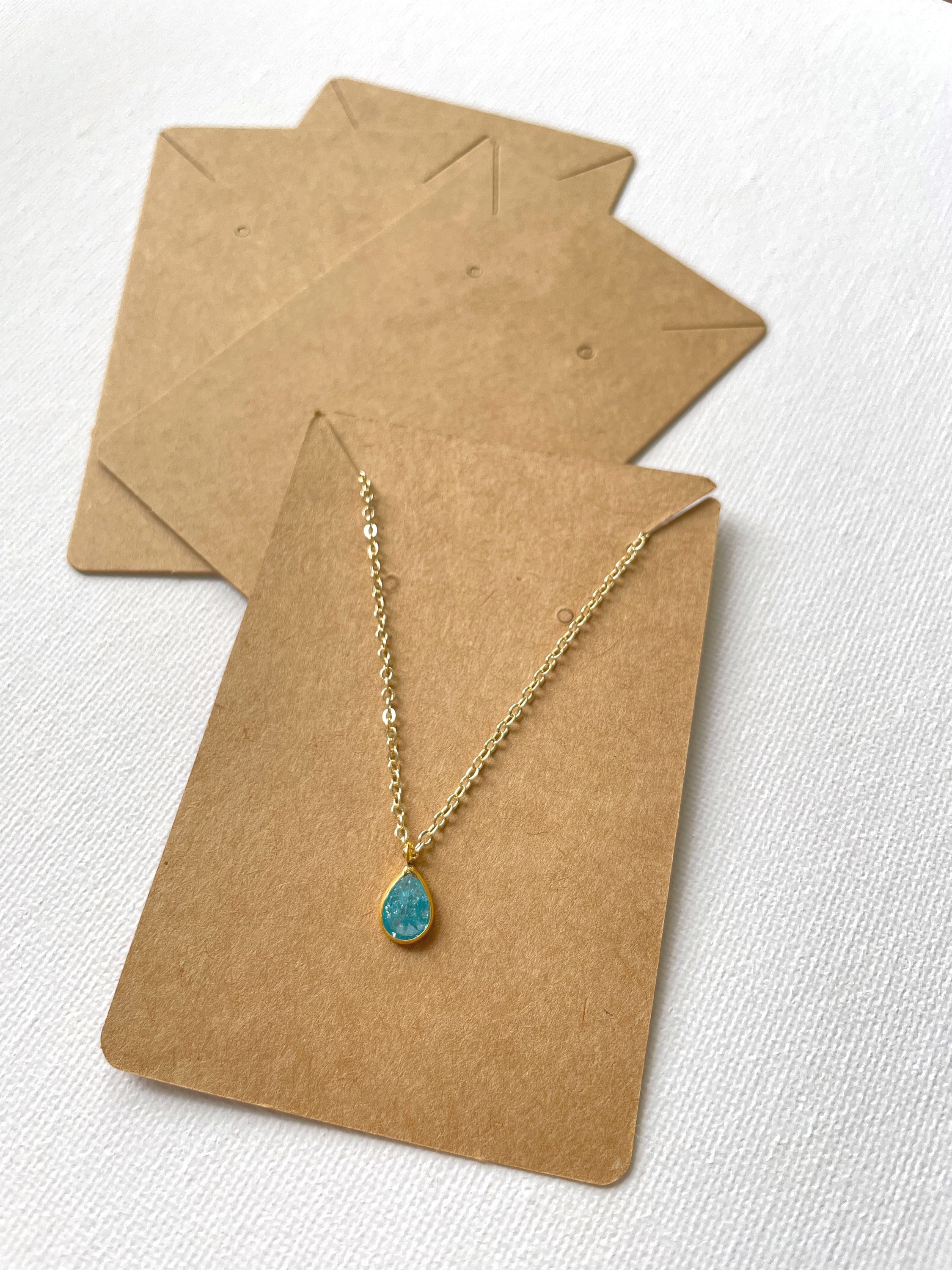 200 Cartes De Présentation Kraft Pour Boucles D'Oreilles - Cartes à Trou Avec Perforation