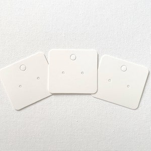 20/50 Stück Weiße Ohrring-Karte | Weiße Schmuck Grußkarte | 5 x 4,5 cm
