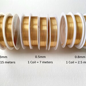 14K Gold Colour Jewelry Copper Wire Craft Wrapping Jewelry Wire Soft Wire 0.3 / 0.5 / 0.8mm, 1 Full Coil zdjęcie 2