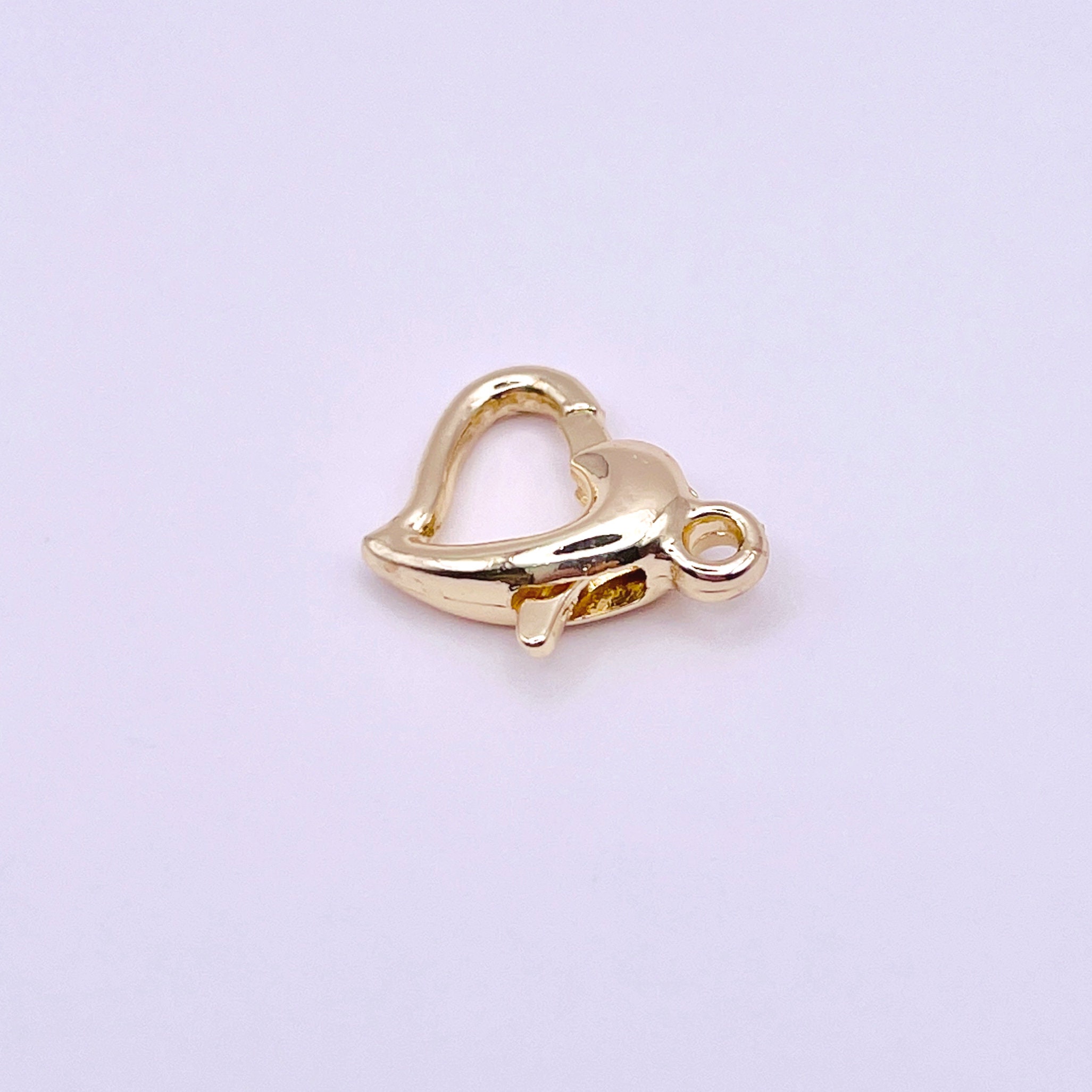 Heart Lobster Clasps for Jewelry Making 14K Gold Plated Heart Lobster Clasp  for Necklace Bracelet Connectors（10 PCS）