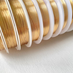 14K Gold Colour Jewelry Copper Wire Craft Wrapping Jewelry Wire Soft Wire 0.3 / 0.5 / 0.8mm, 1 Full Coil zdjęcie 5