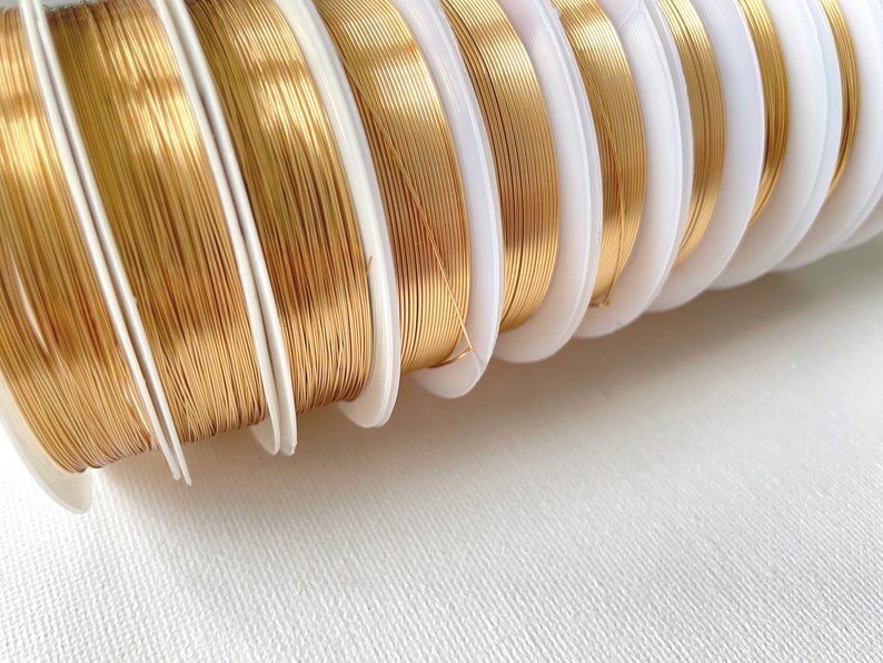 14K Gold Colour Jewelry Copper Wire Craft Wrapping Jewelry Wire Soft Wire 0.3 / 0.5 / 0.8mm, 1 Full Coil zdjęcie 5