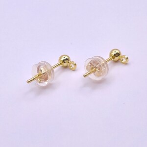 10 Paar Silikon Ohrring Backings mit 14k Vergoldet Versilbert Ohrring Stopper für Schmuckherstellung Ohrring Herstellung Bild 6