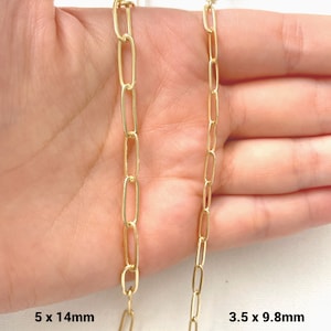 Catena portacavi con fermaglio per carta placcata oro 14K da 1 metro / Catena per braccialetti a catena per creazione di gioielli, catena di gioielli per fai-da-te immagine 4