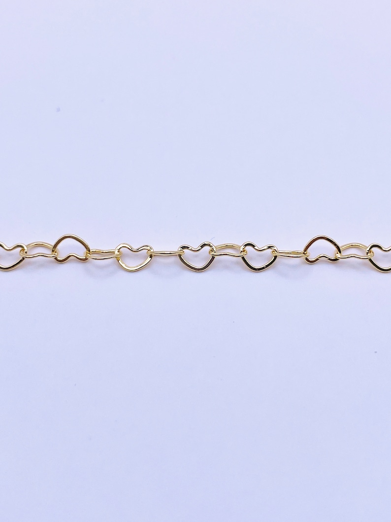 1 Meter 14K vergoldete 3,5 mm herzförmige Kette Halskette Kette Armbandkette Bild 4