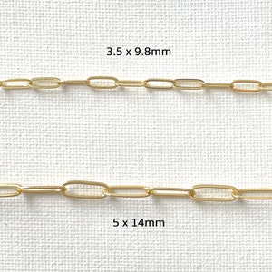 Catena portacavi con fermaglio per carta placcata oro 14K da 1 metro / Catena per braccialetti a catena per creazione di gioielli, catena di gioielli per fai-da-te immagine 3