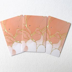 20 pezzi di espositore per gioielli in marmo color pesca per collane fai da te, bracciali, orecchini / 6 x 9 cm