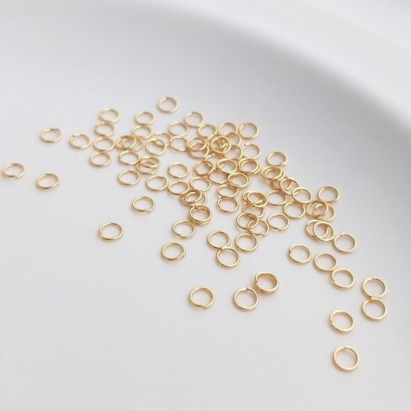 Extra Thin 14k Gold Plated Opened Jump Ring in different sizes / 100pcs