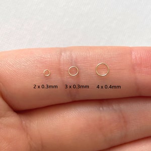 Extra Thin 14k Gold Plated Opened Jump Ring in different sizes / 100pcs zdjęcie 2