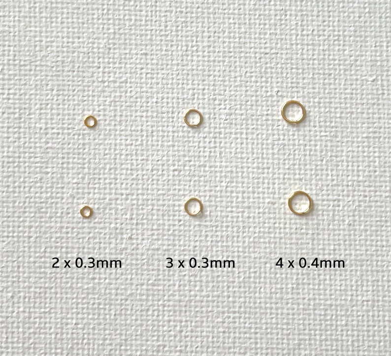 Extra Thin 14k Gold Plated Opened Jump Ring in different sizes / 100pcs zdjęcie 3