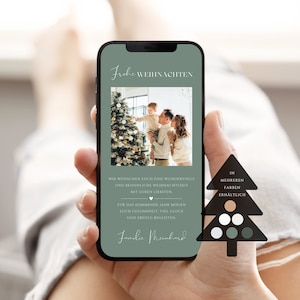 Invitation numérique Noël | Carte de vœux Noël personnalisée WhatsApp | Carte électronique de vœux de Noël Carte de vœux de Noël avec photo