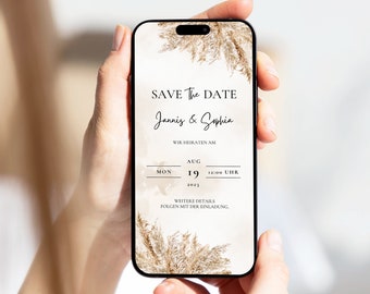 Digitale Hochzeitseinladung | Save the Date | Hochzeitseinladung personalisiert | Save the date Whatsapp | Boho
