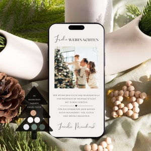 Convite Digital Natal | Cartão de Natal personalizado WhatsApp | E-Card Saudações de Natal Cartão de Natal com foto