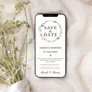 Digital Wedding Invitation | save the date | Wedding Invitation Personalized | Save the date Whatsapp | Wildflower boho