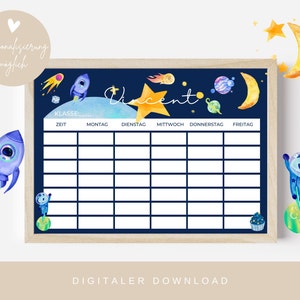 Timetable Space | Timetable PDF | Personalized Digital Download Lesson Plan | DIN A4 | School enrollment timetable to print out