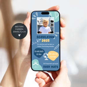 Invito digitale per l'iscrizione scolastica del ragazzo con foto | E-card personalizzata per l'iscrizione scolastica via WhatsApp | E-card per l'iscrizione scolastica via WhatsApp