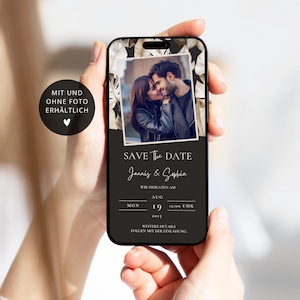Invitation de mariage numérique | Réservez la date | Faire-part de mariage personnalisé | Réservez la date WhatsApp | Photo tropicale de monstera de Boho